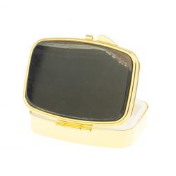 Таблетница на 2 отделения камень соколиный глаз цвет золото