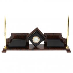 Настольный набор "Ромб" из обсидиана