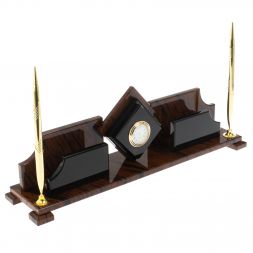 Настольный набор "Ромб" из обсидиана