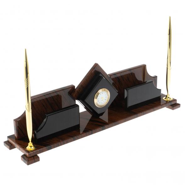 Настольный набор &amp;quot;Ромб&amp;quot; из обсидиана 128704