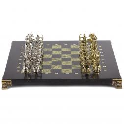 Шахматы подарочные &amp;quot;Римские лучники&amp;quot; 28х28 см из змеевика