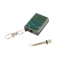 Брелок огниво "Вечная спичка" с накладкой из камня малахит с хризоколлой 2,8х1,3х5 см