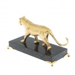 Статуэтка из бронзы &amp;quot;Пума&amp;quot; на подставке из камня долерит