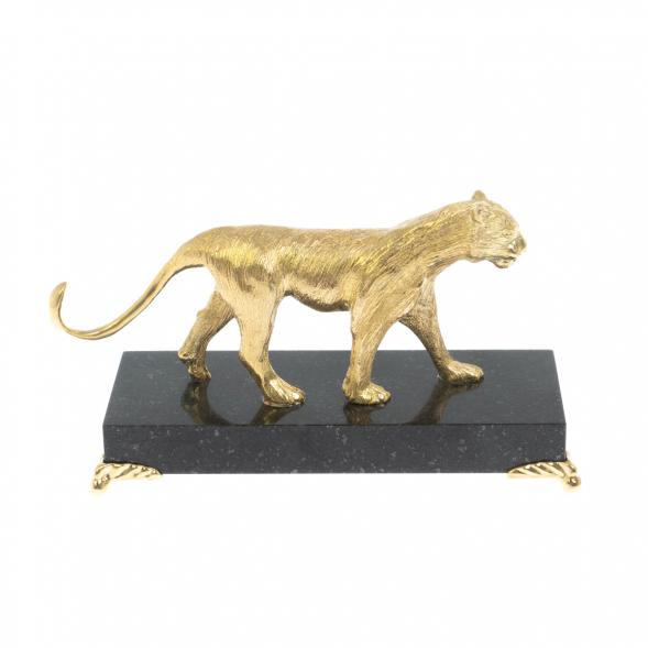 Статуэтка из бронзы &amp;quot;Пума&amp;quot; на подставке из камня долерит 123480
