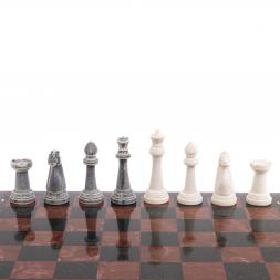 Шахматы "Стаунтон" из мрамолита 40х40 см лемезит / змеевик