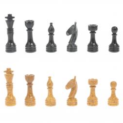 Шахматы "Игрок" 38х38 см из черного мрамора и рыжего ракушечника