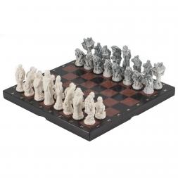 Шахматы сувенирные &amp;quot;Русские сказки&amp;quot; камень лемезит 40х40 см