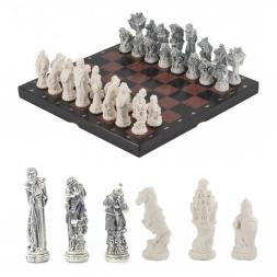 Шахматы сувенирные &amp;quot;Русские сказки&amp;quot; камень лемезит 40х40 см