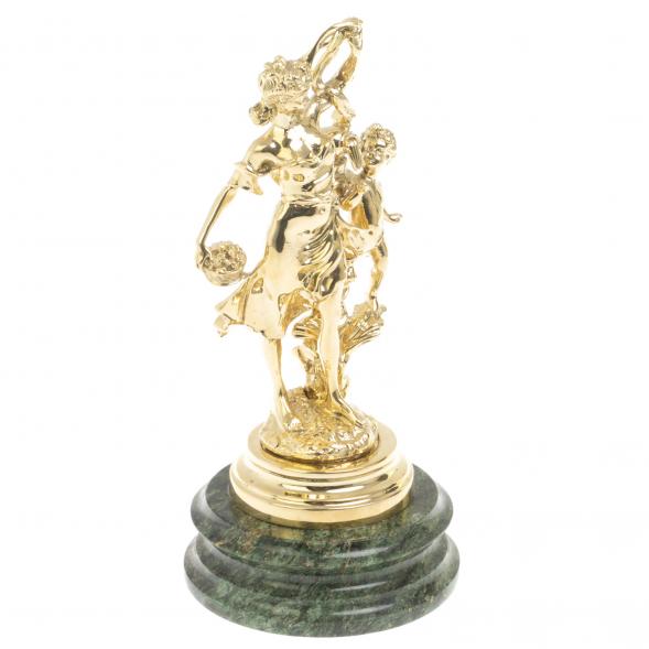 Бронзовая статуэтка &amp;quot;Весна&amp;quot; на шабровском змеевике 127386