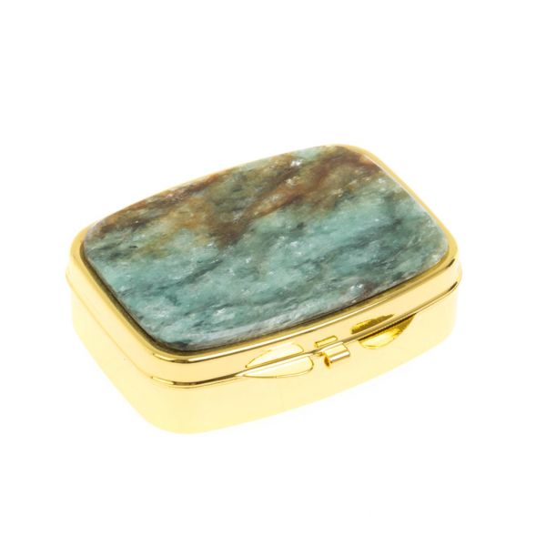 Таблетница на 2 отделения камень парагонит цвет золото 127783