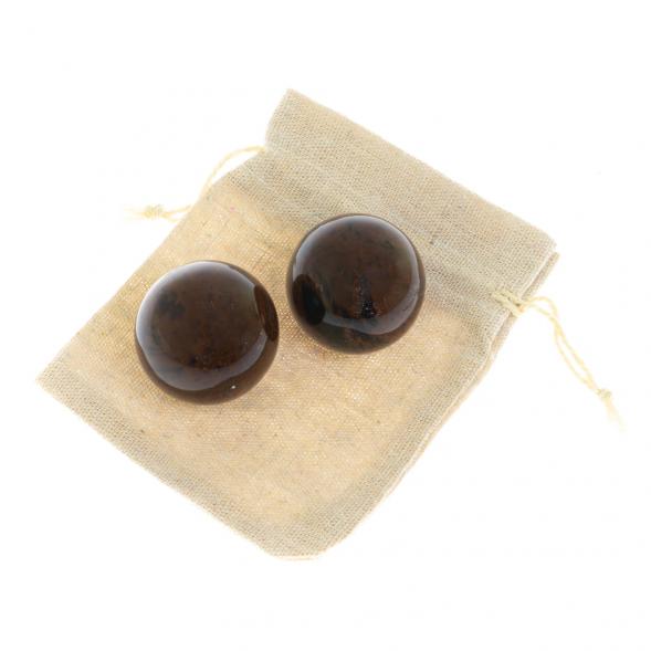 Шары массажные 3,7 см из коричневого обсидиана 128331