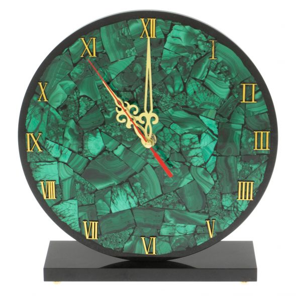 Настольные часы из малахита &amp;quot;Мозайка&amp;quot; 23,5х7х23,5 см 128927