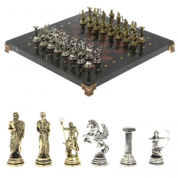 Шахматы настольные &amp;quot;Римские лучники&amp;quot; 28х28 см из камня лемезит 120745