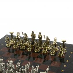 Шахматы настольные &amp;quot;Римские лучники&amp;quot; 28х28 см из камня лемезит