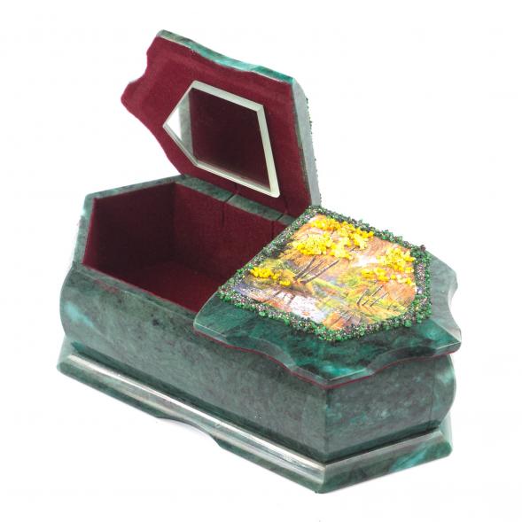 Шкатулка с двумя отделениями &amp;quot;Хозяйка медной горы / Осенний пейзаж&amp;quot; 20х10х7,5 см 121436