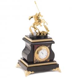 Настольные часы &amp;quot;Святой Георгий&amp;quot; бронза яшма