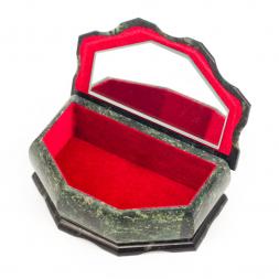 Шкатулка из камня &amp;quot;Домик&amp;quot; большой змеевик 16х10х8 см