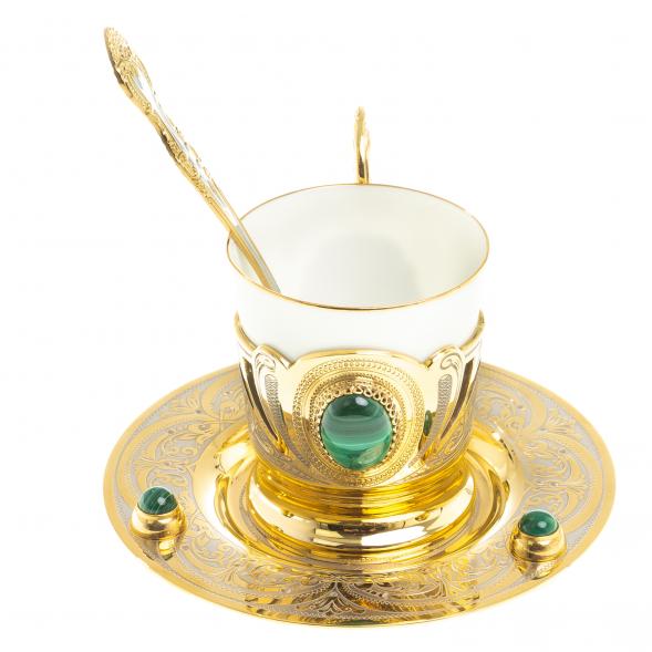 Кофейная пара &amp;quot;Малахит&amp;quot; 80 мл Златоуст 113849