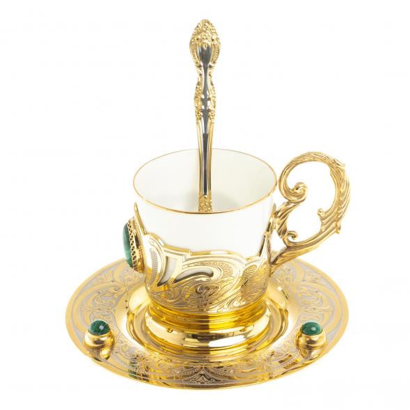 Кофейная пара &amp;quot;Малахит&amp;quot; 80 мл Златоуст 113849