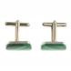 Запонки камень малахит закругленные 123833