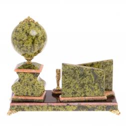 Настольный прибор &amp;quot;Компакт&amp;quot; мрамор, змеевик