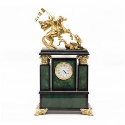 Часы  "Георгий Победоносец" нефрит бронза