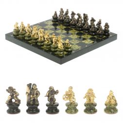 Шахматы &amp;quot;Спортивные&amp;quot; из бронзы и змеевика