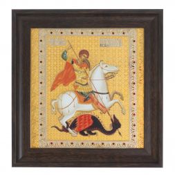 Икона &amp;quot;Св. Георгий Победоносец&amp;quot; багет 22,5х23,5х2 см Златоуст