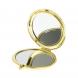 Зеркальце с кнопкой карманное камень змеевик цвет золото 121529