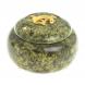 Шкатулка круглая с ящерицей камень змеевик 8х8х6,5 см 123576