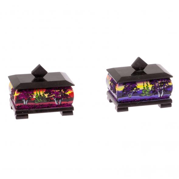 Шкатулка из черного змеевика &amp;quot;Рассвет&amp;quot; 12х10х9,5 см 125310