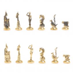 Шахматы &amp;quot;Итальянская война&amp;quot; фигуры бронза доска 28х28 см из лемезита