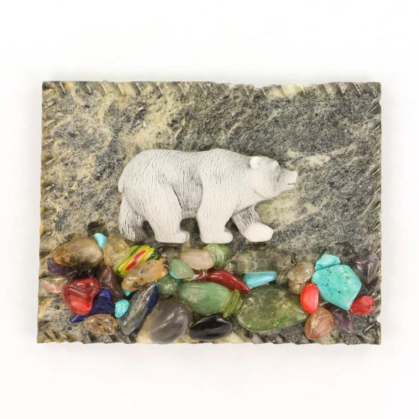 Магнит &amp;quot;Мишка идет малый&amp;quot; змеевик 119485