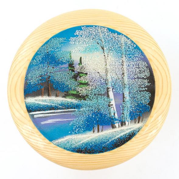 Тарелка декоративная &amp;quot;Зима&amp;quot; 25 см каменная крошка 119574