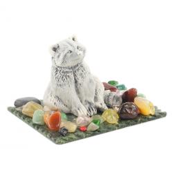 Сувенир &amp;quot;Енот сидит&amp;quot; из мрамолита