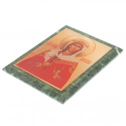 Икона настенная Святая Варвара из змеевика 14х18х1,2 см