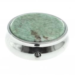 Таблетница с делителем на 3 отсека камень жадеит цвет серебро