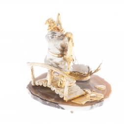 Икорница &amp;quot;Дед с осетром&amp;quot; агат Златоуст