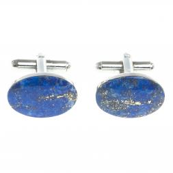 Запонки камень лазурит овальные