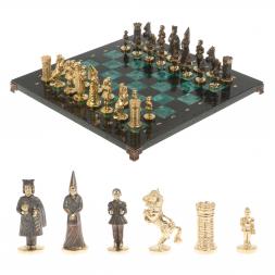 Шахматы из бронзы &amp;quot;Камелот&amp;quot; 40х40 см из шабровского змеевика