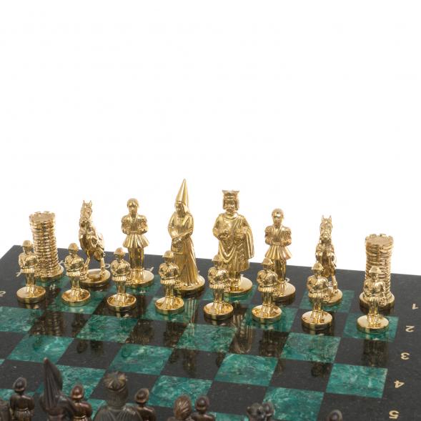 Шахматы из бронзы &amp;quot;Камелот&amp;quot; 40х40 см из шабровского змеевика 126837
