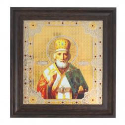 Икона &amp;quot;Николай Чудотворец&amp;quot; багет 22,5х23,5х2 см Златоуст