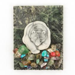 Магнит "Медведь бурый" змеевик мрамолит