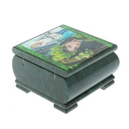 Шкатулка &amp;quot;Хозяйка медной горы и Данила мастер&amp;quot; камень змеевик 13х13х8 см