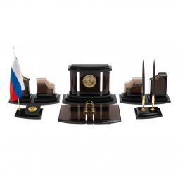 Настольный набор из черного обсидиана