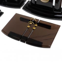 Настольный набор из черного обсидиана