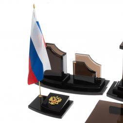 Настольный набор из черного обсидиана