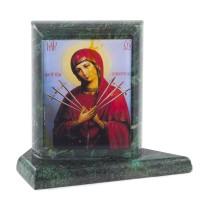 Икона настольная Семистрельная малая змеевик 7,5х6,5х8 см