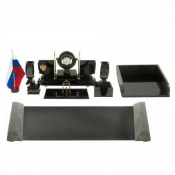 Письменный набор &amp;quot;Директор&amp;quot; камень змеевик 9 предметов