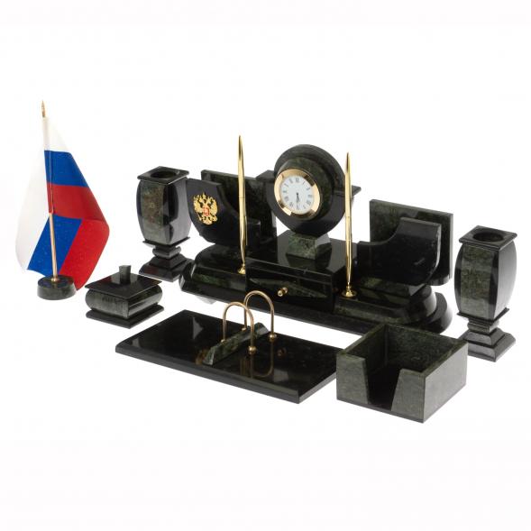 Письменный набор &amp;quot;Директор&amp;quot; камень змеевик 9 предметов 121144